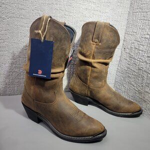 Durango RD542 Womens Size US 9.5M Tan Distressed 11" Slouch Western Boots